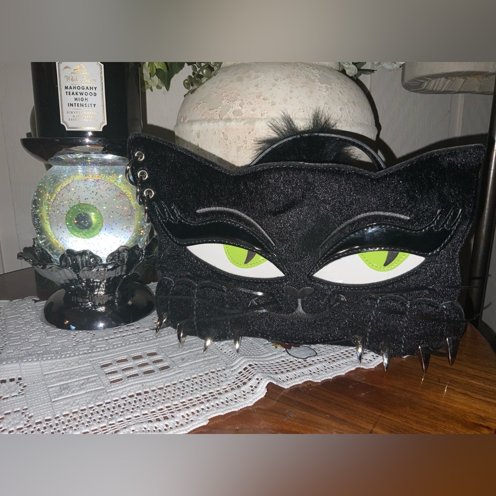 Rare! Current Mood Dolls Kill Black Cat Handbag Purse Makeup Bag missing strap